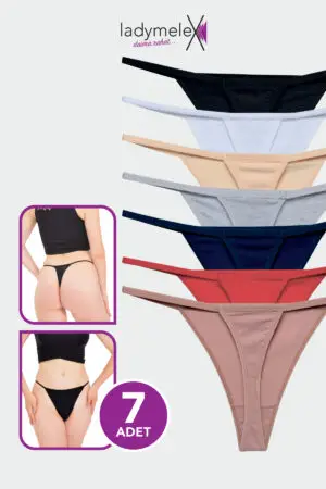 LadyMelex Kadın Tanga, Perfect Fall G String Tanga, Karışık Renkli, 7 Adet